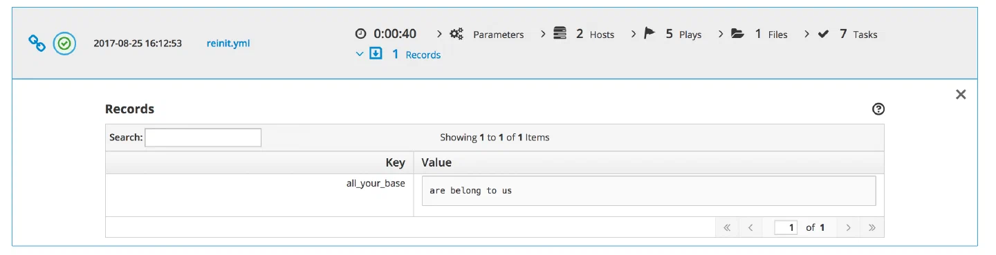 Dashboard record