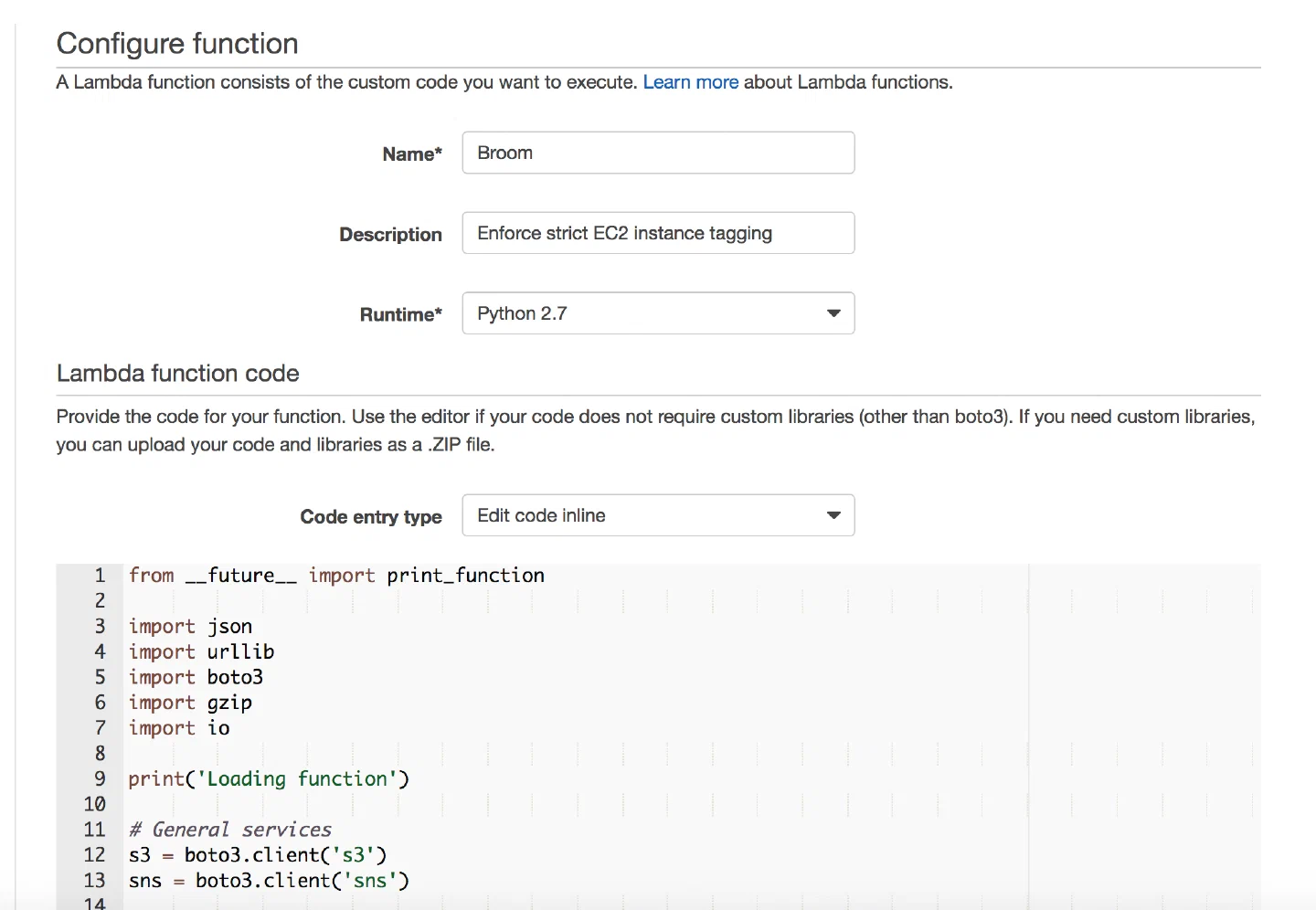Lambda trigger