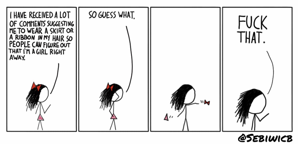 A lot of persons told me that I should make Deb wear a dress and a ribbon. I'm not doing it.