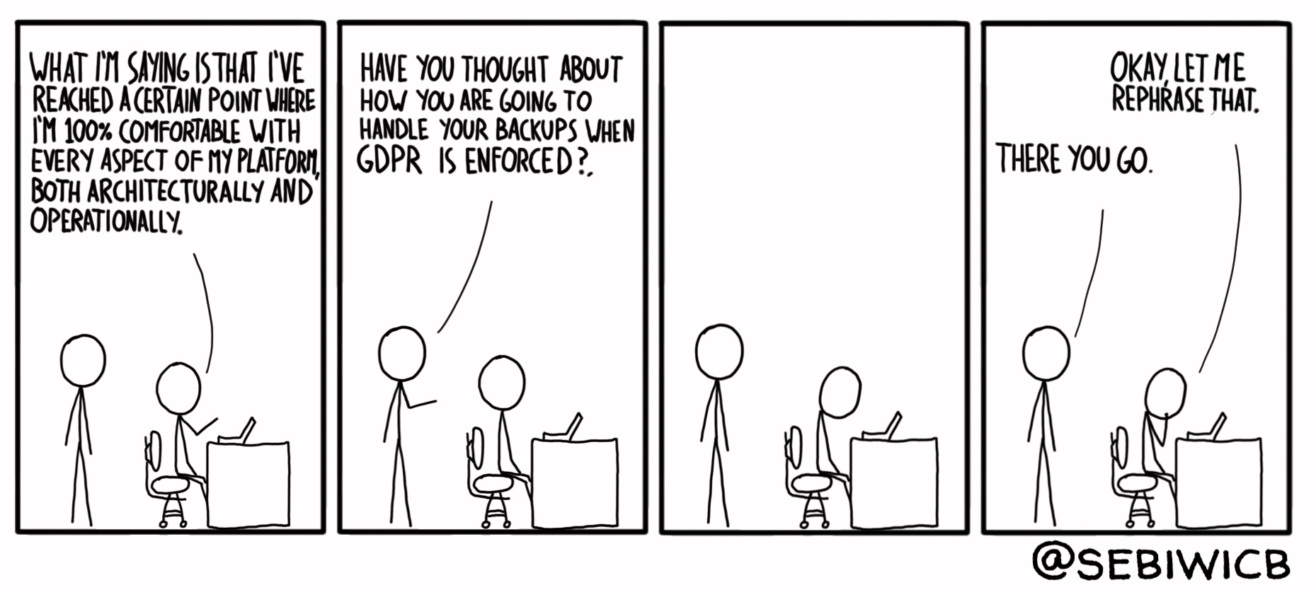 If you wanna stress an OPS person, ask him how he is going to handle GDPR.