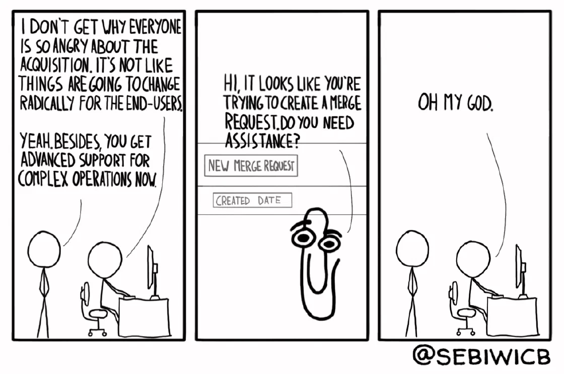 If you're excited about Microsoft's acquisition of GitHub, wait until you start seeing Mr. Clippy giving you advice in order to create merge requests.