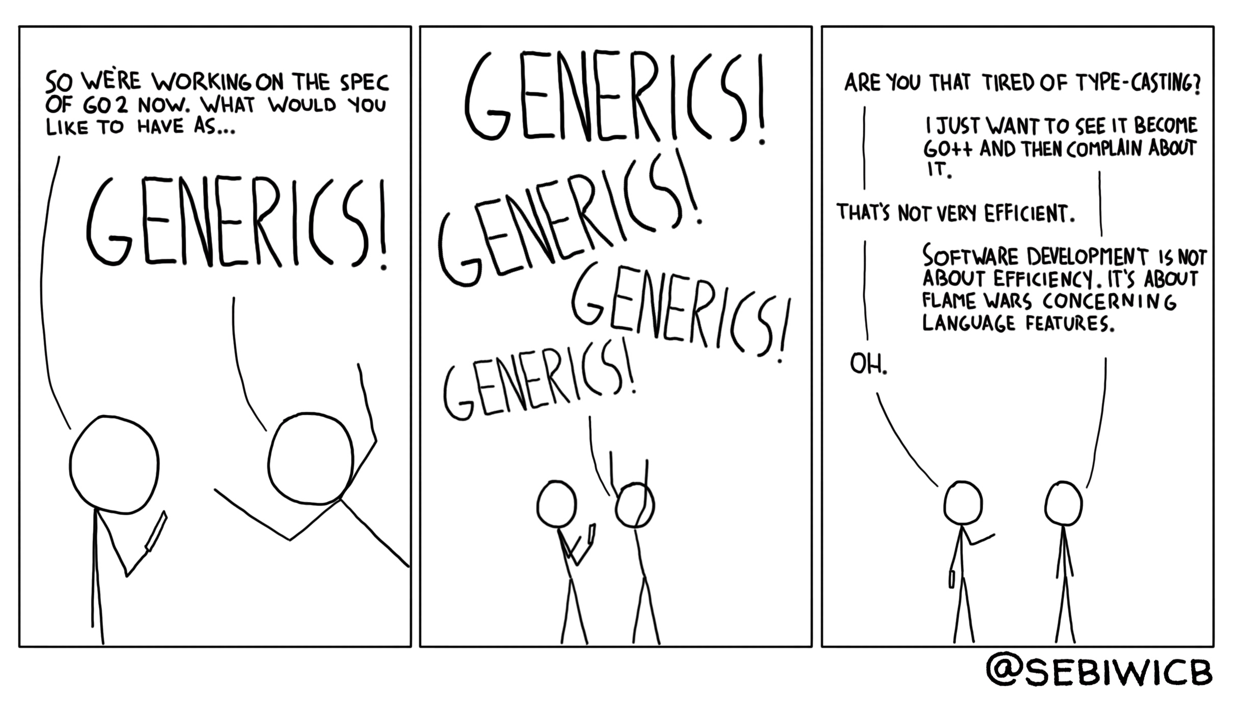 Everyone is talking about the necessity of generics in go 2. I wonder if they actually know what generics are used for.