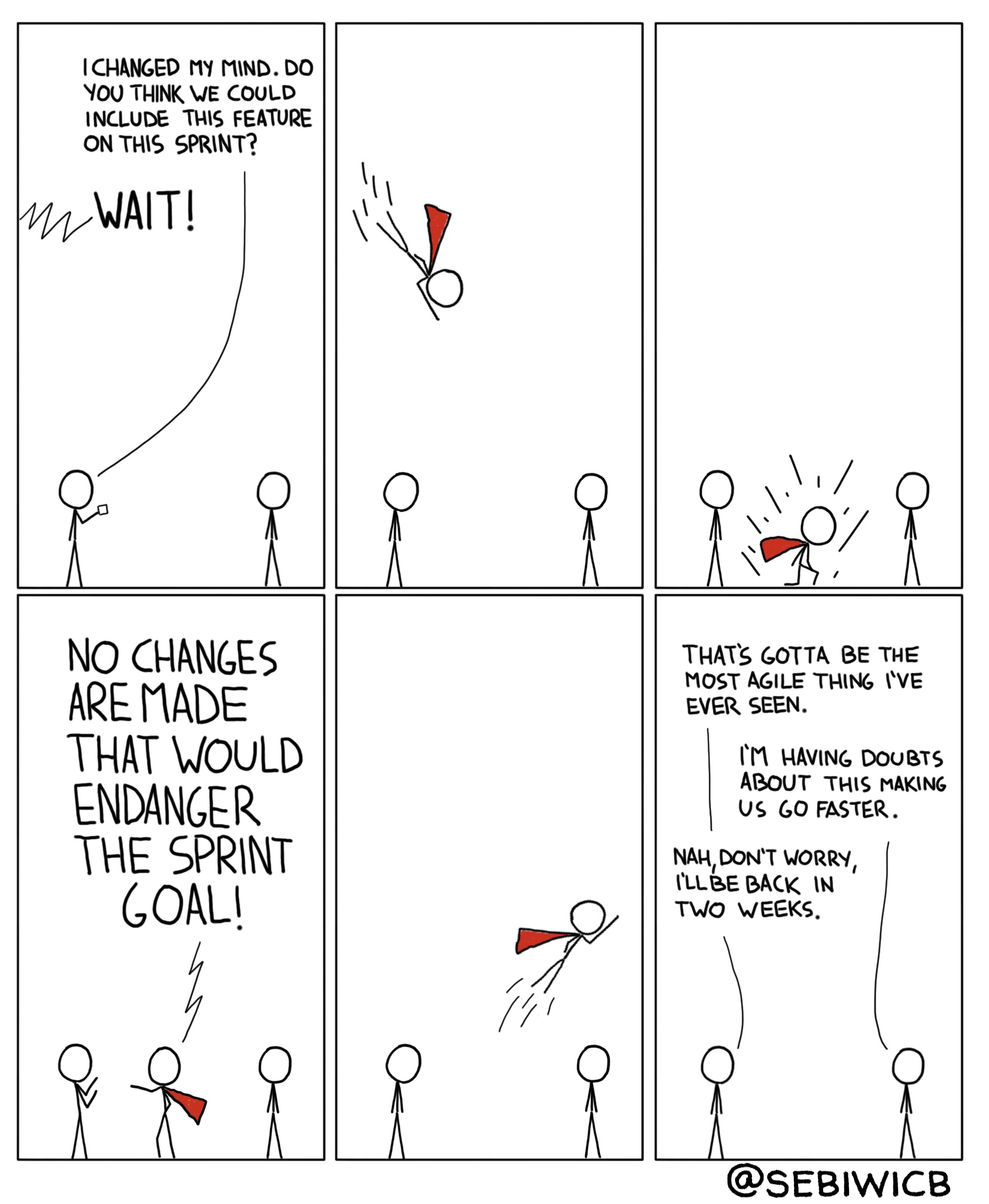 Sometimes I don't even understand why scrum is supposed to be agile. Micro-deadlines, velocity, no backlog modification that would endanger the sprint goal? Da fuck?