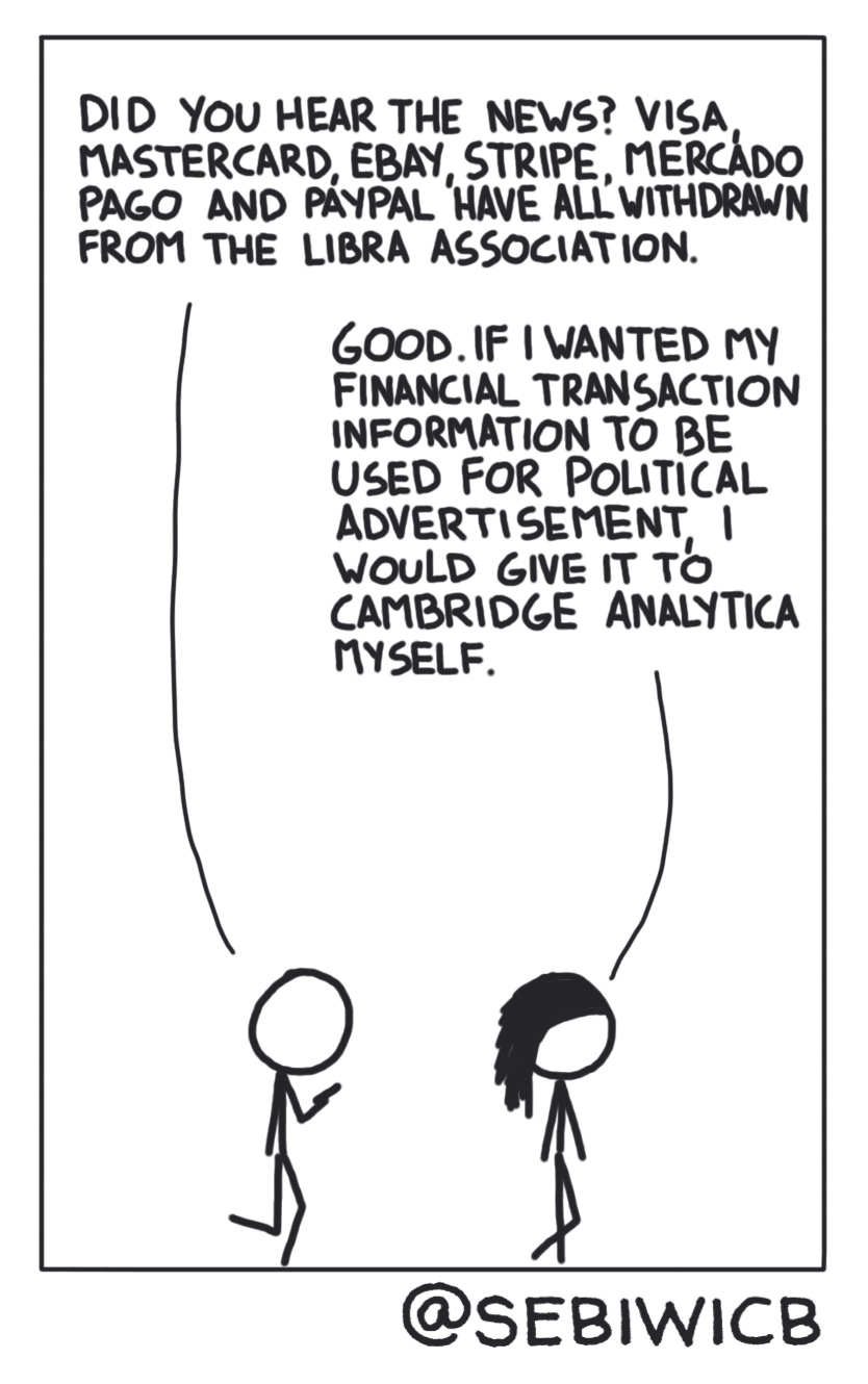 If I wanted my financial transaction information to be used for political advertisement, I'd give it to Cambridge Analytica myself.