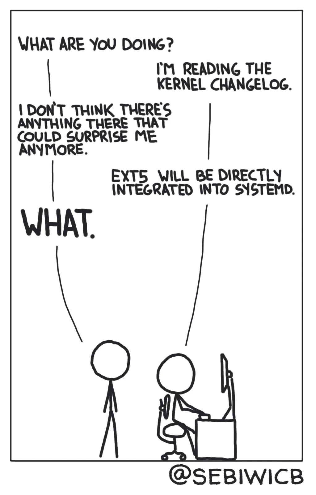 ext5 will be directly integrated into systemd.