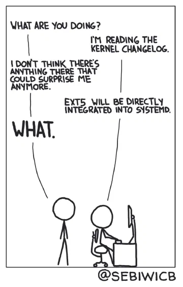 ext5 will be directly integrated into systemd.